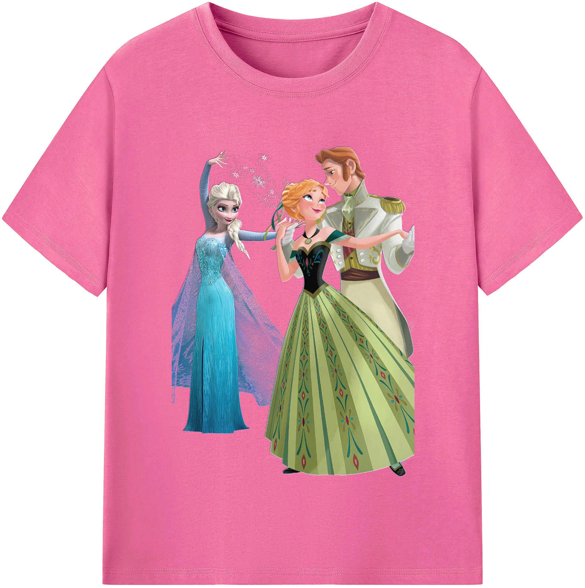 （画像用） アナと雪の女王 アンナ エルサ Frozen Anna Elsa レディースカジュアルプリントTシャツ（綿100％）